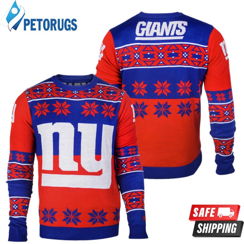 New York Giants Big Logo Nfl Ugly Christmas Sweaters