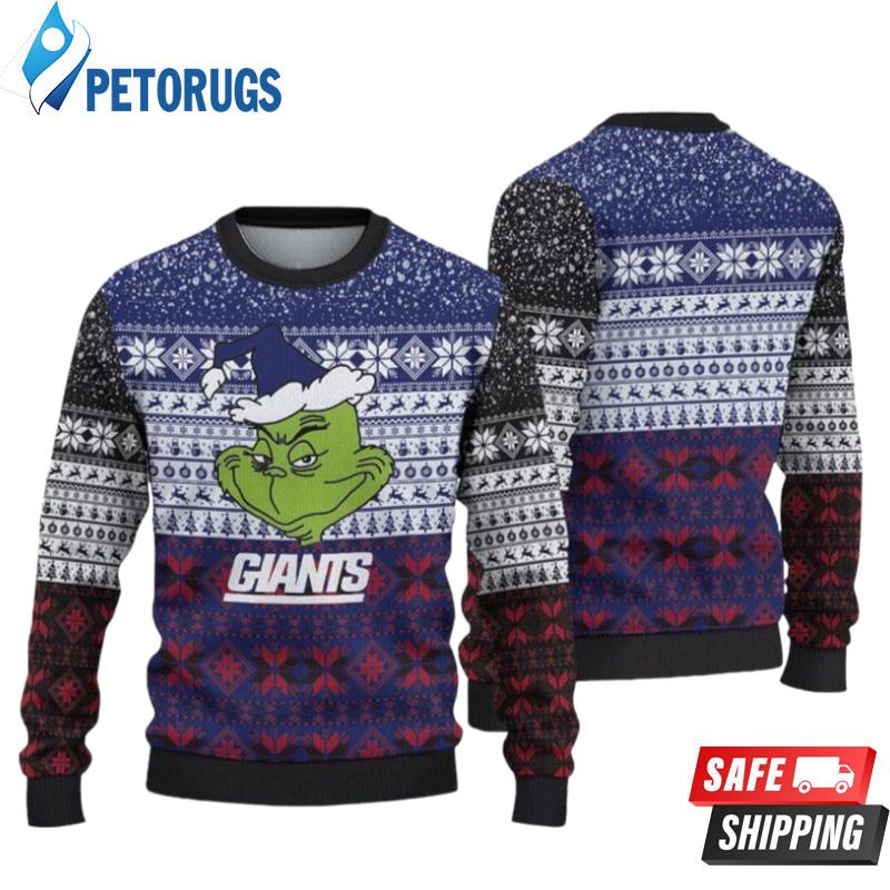 New York Giants Christmas Grinch Ugly Christmas Sweaters
