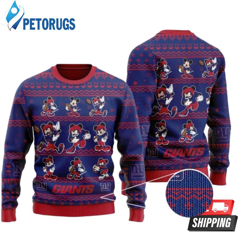 New York Giants Multi Mickey Mouse Ugly Christmas Sweaters