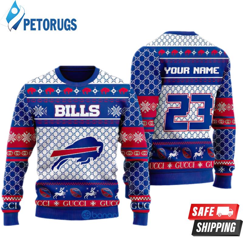 Nfl Buffalo Bills Custom Name And Number Personalized Ugly Christmas Sweaters