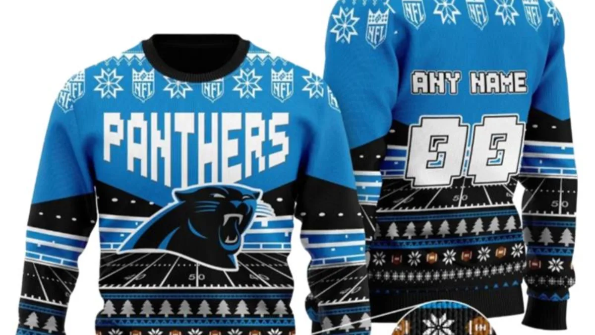 Nfl Carolina Panthers Personalized Ugly Christmas Sweaters Peto Rugs