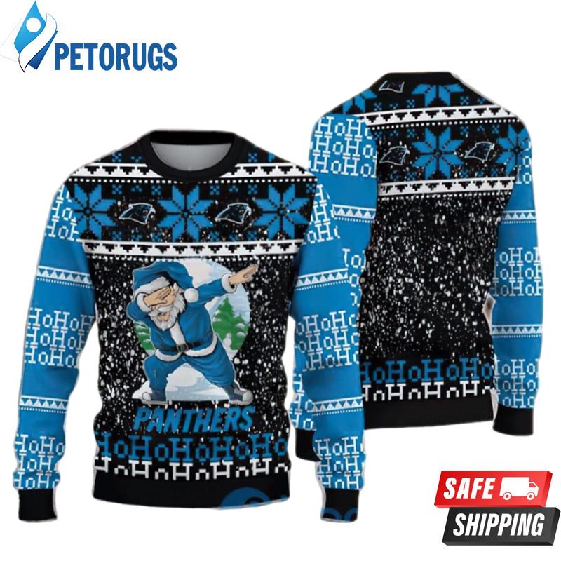 Nfl Carolina Panthers Santa Claus Dabbing Ugly Christmas Sweaters