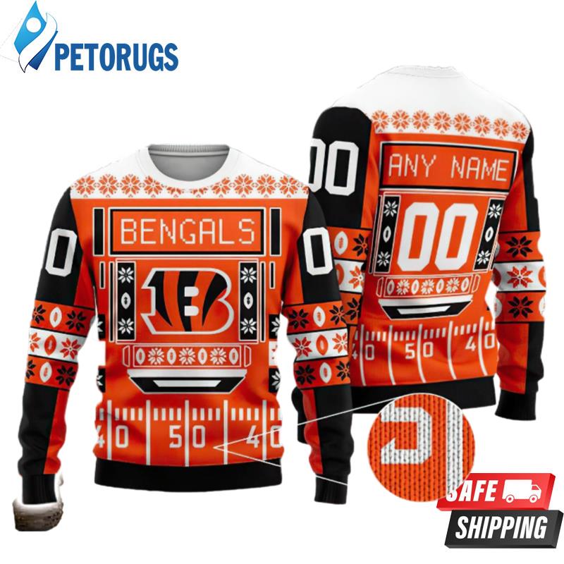 Nfl Cincinnati Bengals Custom Name And Number Personalized Ugly Christmas Sweaters