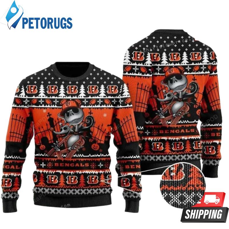 Nfl Cincinnati Bengals Jack Skellington Ugly Christmas Sweaters