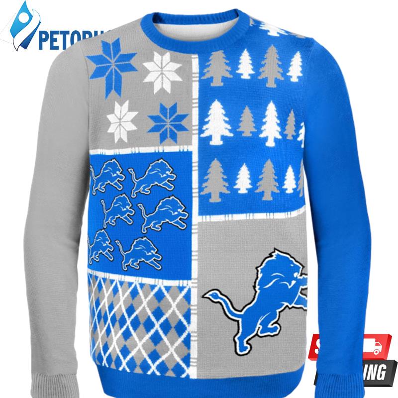 Nfl Detroit Lions Busy Block Ugly Christmas Sweaters