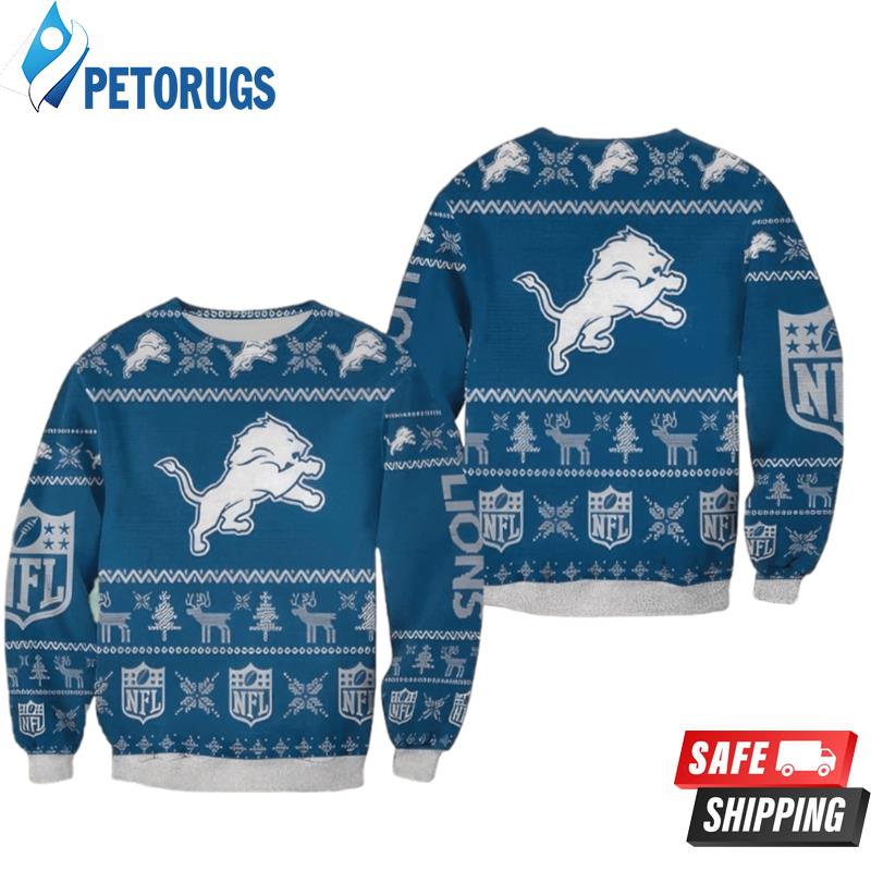 Nfl Detroit Lions Christmas Aop Festivity Ugly Christmas Sweaters