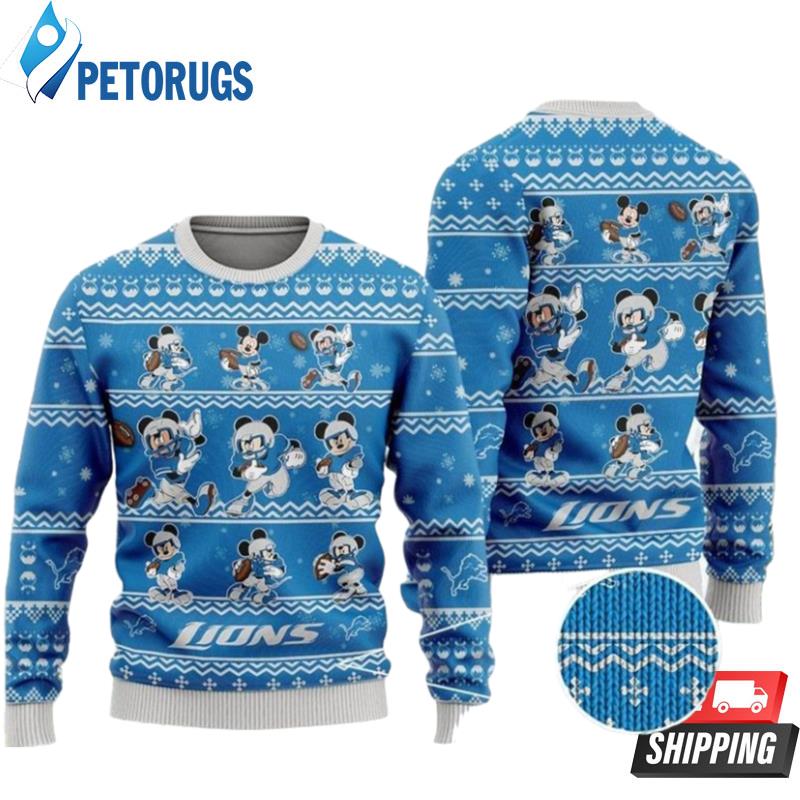 Nfl Detroit Lions Mickey Mouse Disney Ugly Christmas Sweaters