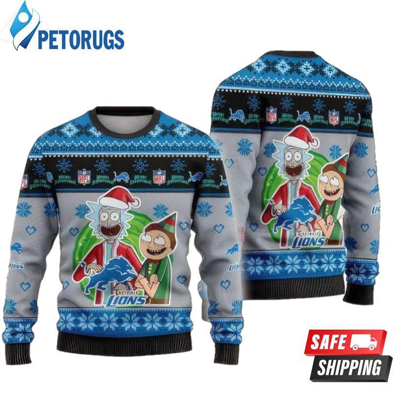 Nfl Detroit Lions Rick And Morty Ugly Christmas Sweaters