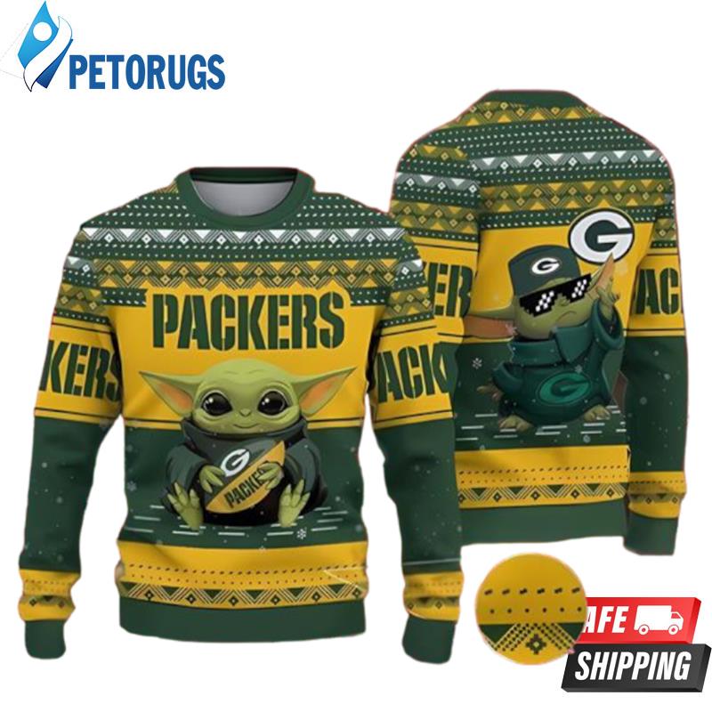 Nfl Football Green Bay Packers Baby Yoda Ugly Christmas Sweaters