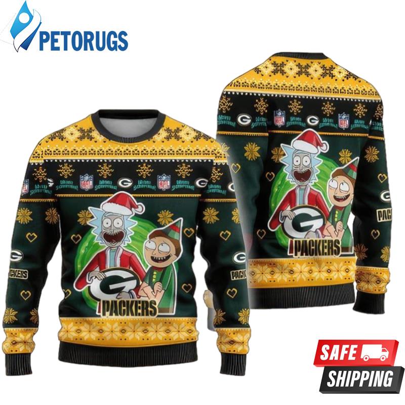 Nfl Green Bay Packers Funny Rick And Morty Ugly Christmas Sweaters