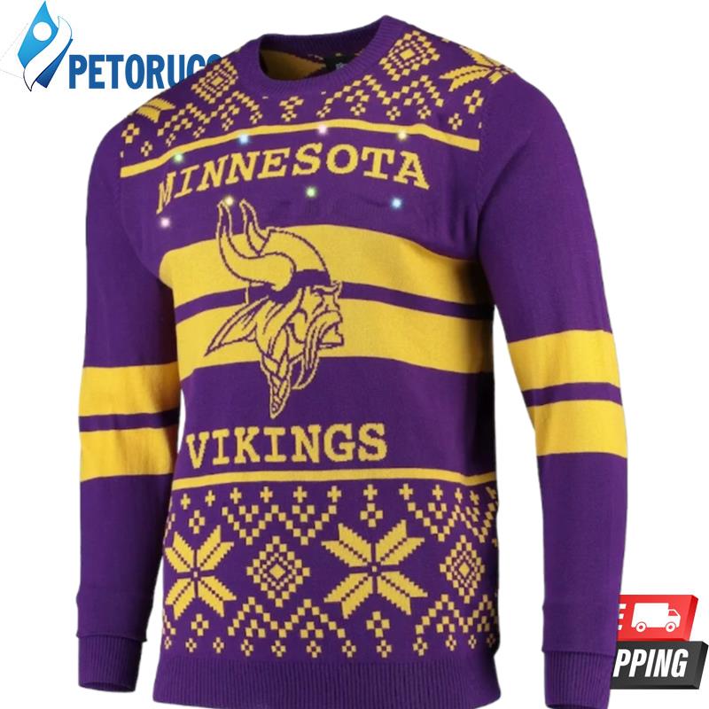 Nfl Minnesota Vikings Huge Logo Snowflake Ugly Christmas Sweaters