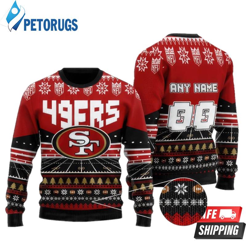 Nfl San Francisco 49Ers Custom Name And Number Personalized Ugly Christmas Sweaters
