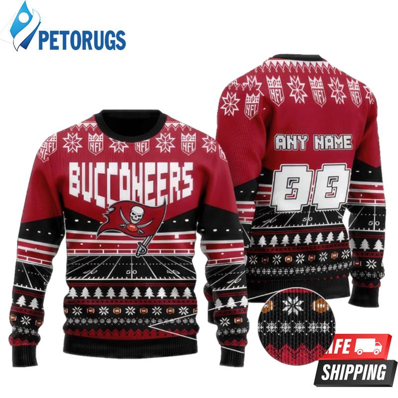 Nfl Tampa Bay Buccaneers Custom Name And Number Ugly Christmas Sweaters