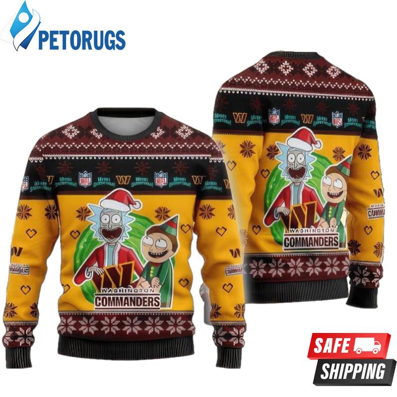 Nfl Washington Commanders Rick And Morty Ugly Christmas Sweaters