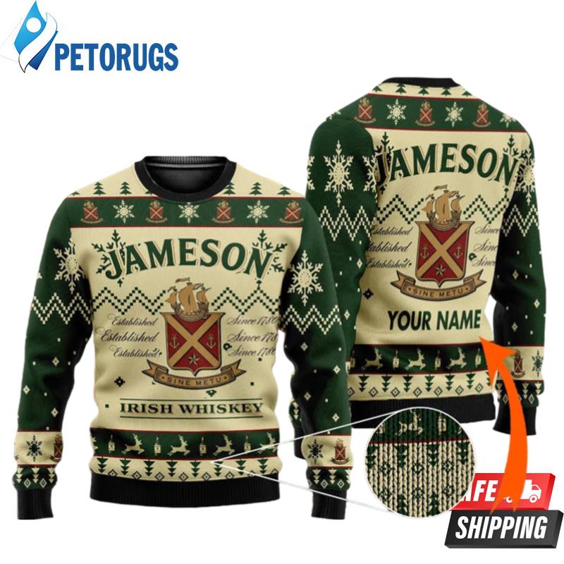 Personalized Jameson Irish Whiskey Ugly Christmas Sweaters