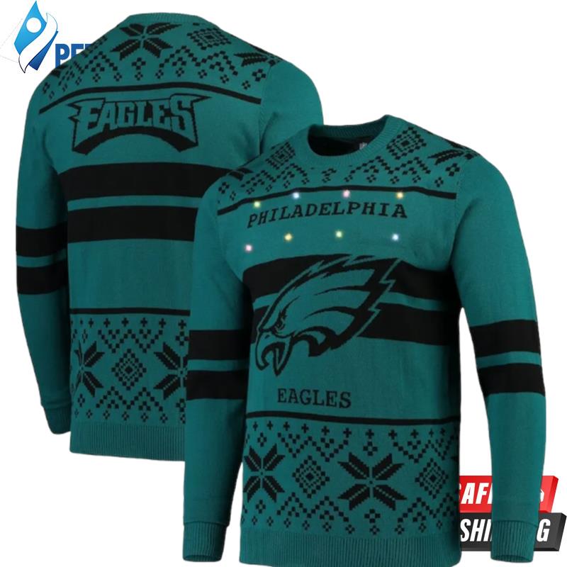 Philadelphia Eagles Black Parttern Ugly Christmas Sweaters