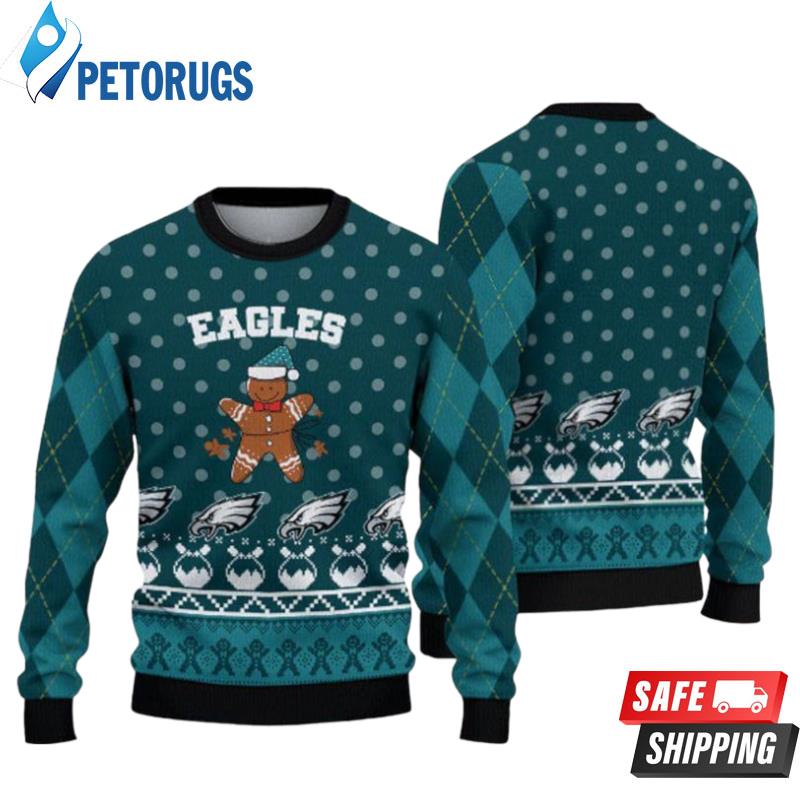 Philadelphia Eagles Christmas Gingerbread Ugly Christmas Sweaters