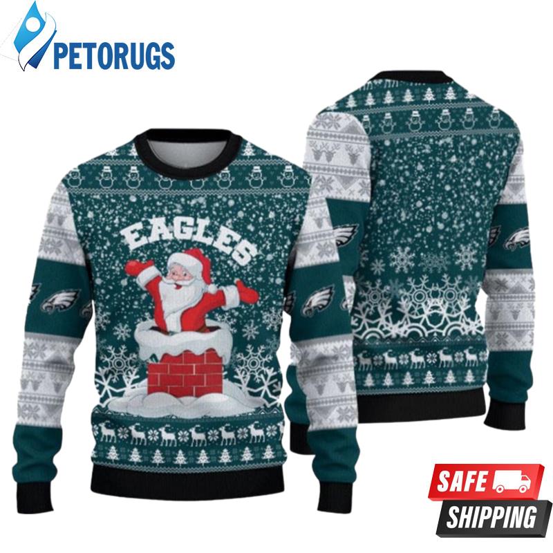 Philadelphia Eagles Christmas Santa Claus Hohoho Ugly Christmas Sweaters
