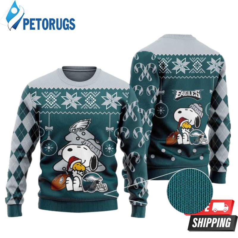 Philadelphia Eagles Funny Charlie Brown Peanuts Snoopy Ugly Christmas Sweaters
