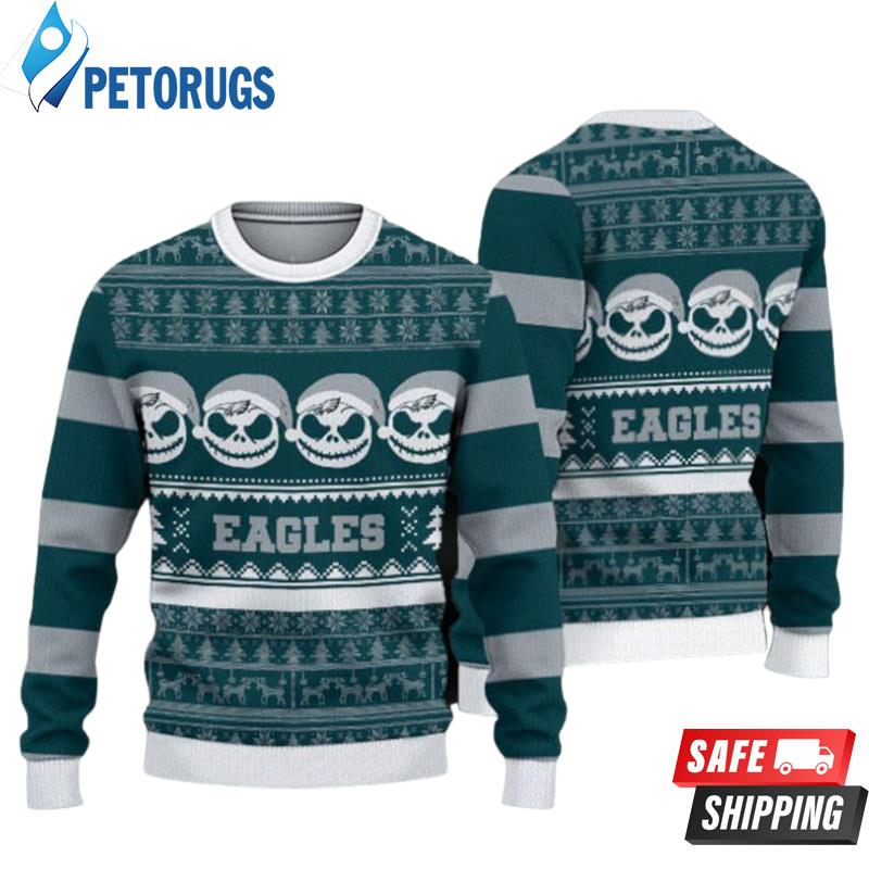 Philadelphia Eagles Pumpkin Face Ugly Christmas Sweaters