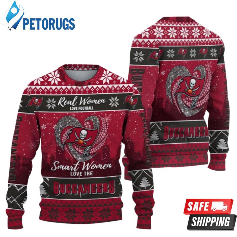 Real Women Love Football Smart Women Love The Tampa Bay Buccaneers Ugly Christmas Sweaters