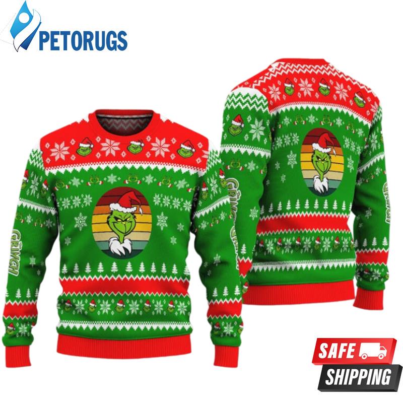 Retro Grinch Face Ugly Christmas Sweaters