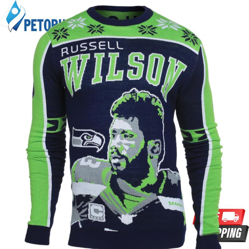 Russell Wilson 3 Seattle Seahawks Ugly Christmas Sweaters