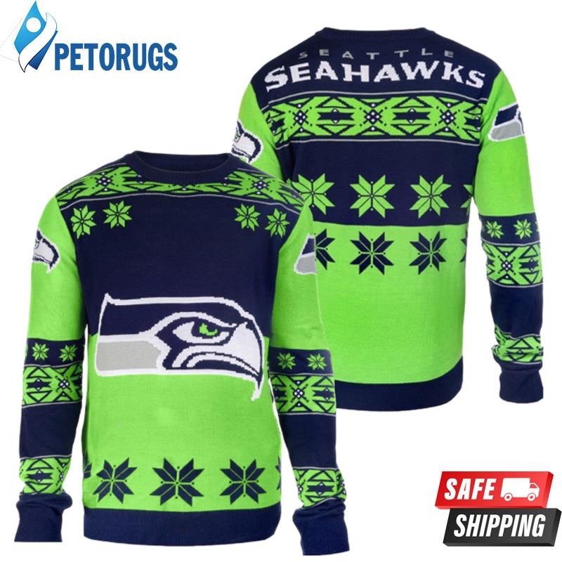 Seattle Seahawks Big Logo Nfl Ugly Christmas Sweaters