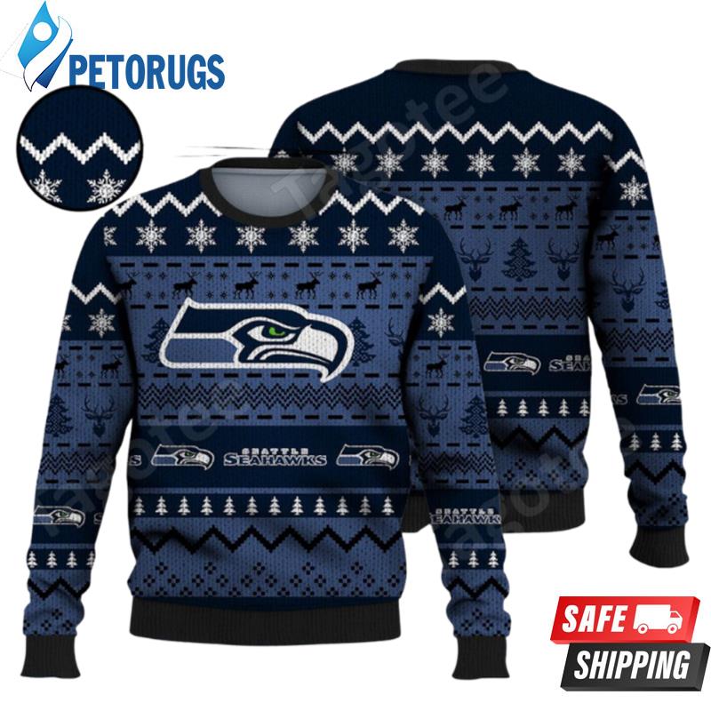 Seattle Seahawks Nfl Football Knit Pattern Ugly Christmas Sweaters