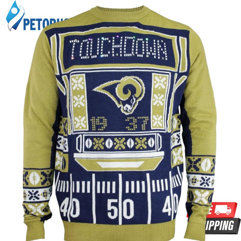 St Louis Rams Touchdown Light Up Ugly Christmas Sweaters