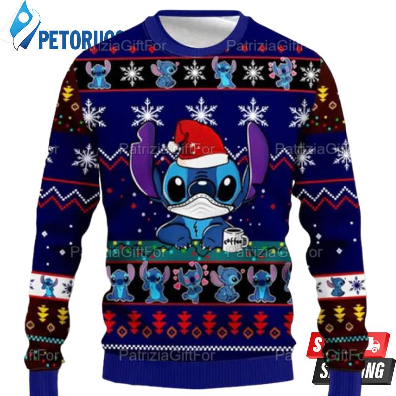 Stitch Santa Hat Cute Christmas Ugly Christmas Sweaters