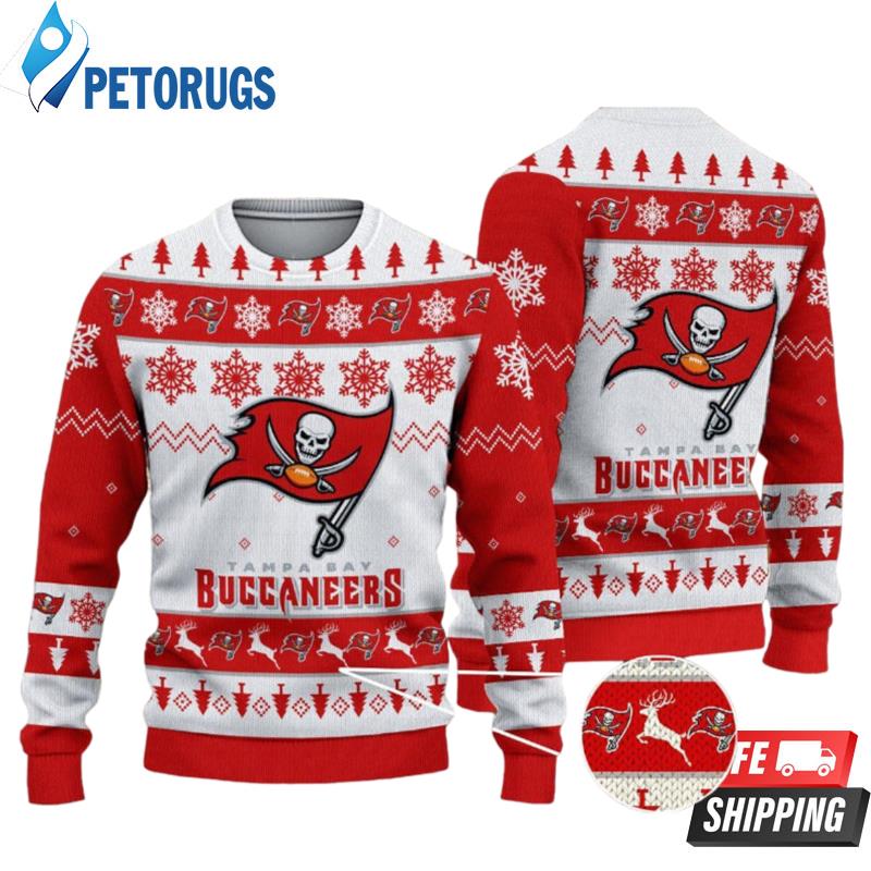 Tampa Bay Buccaneers Snowflakes Reindeer Pattern Ugly Christmas Sweaters