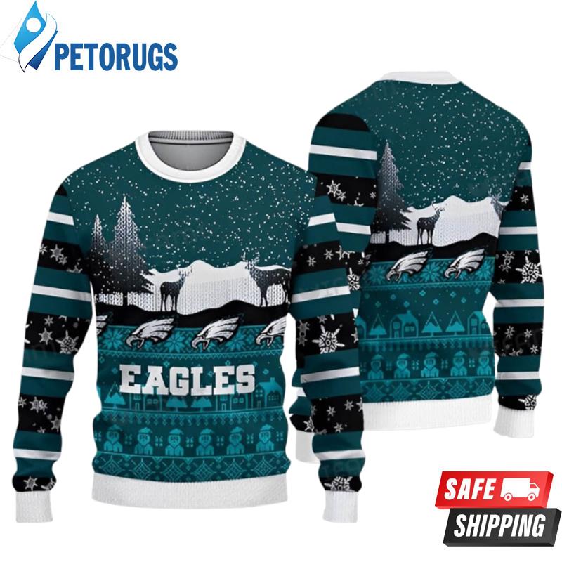 Team Apparel Nfl Philadelphia Eagles  Christmas Winter Ugly Christmas Sweaters