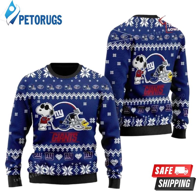 The Snoopy Football Helmet New York Giants Ugly Christmas Sweaters