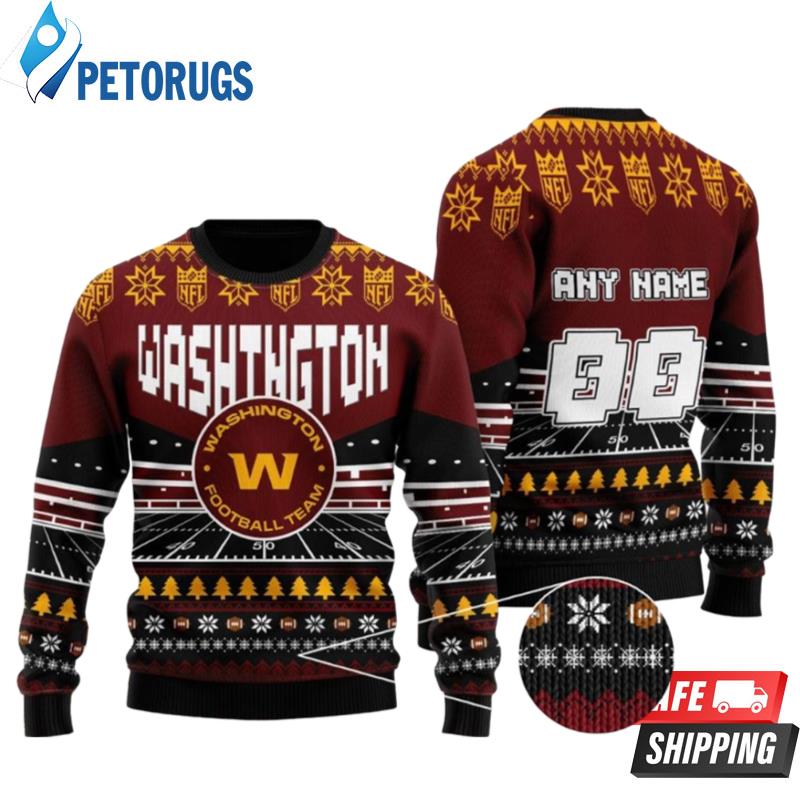 Washington Commanders Custom Name And Number Ugly Christmas Sweaters