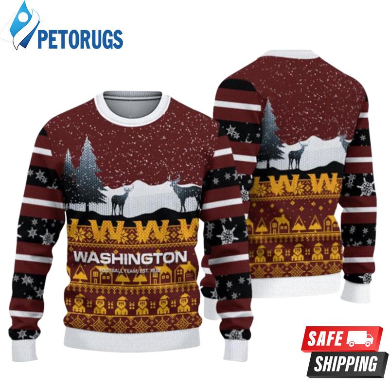 Washington Commanders Reindeer Christmas Ugly Christmas Sweaters