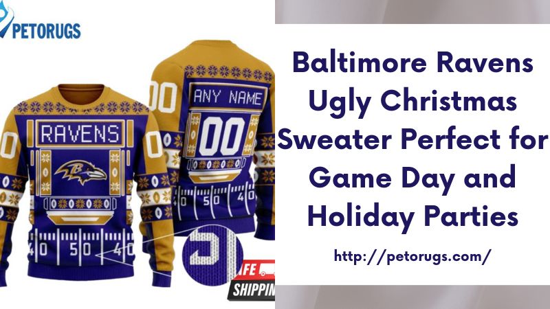 Baltimore Ravens Ugly Christmas Sweater Perfect for Game Day and Holiday Parties