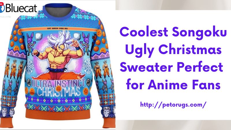 Coolest Songoku Ugly Christmas Sweater Perfect for Anime Fans