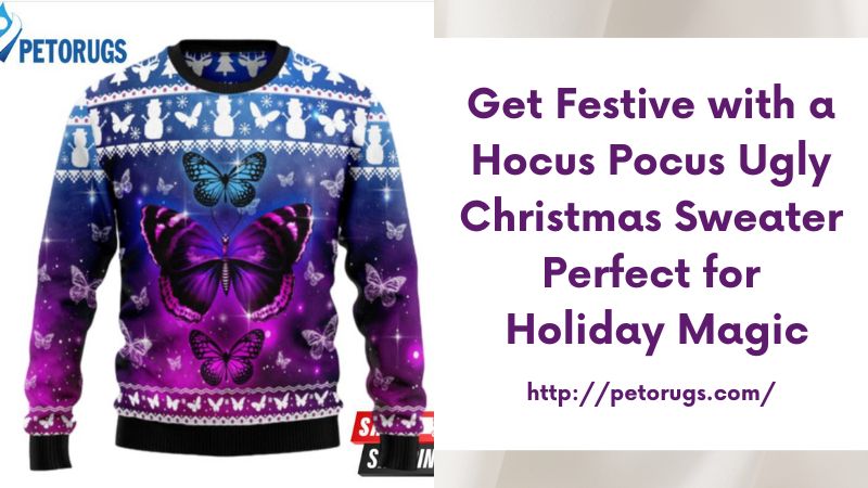 Stand out this holiday season with our unique and charming Butterfly Ugly Christmas Sweater