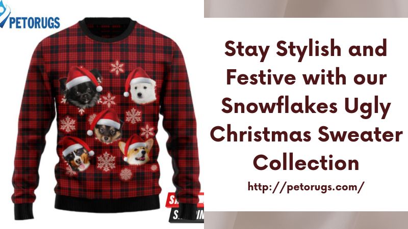 Stay Stylish and Festive with our Snowflakes Ugly Christmas Sweater Collection