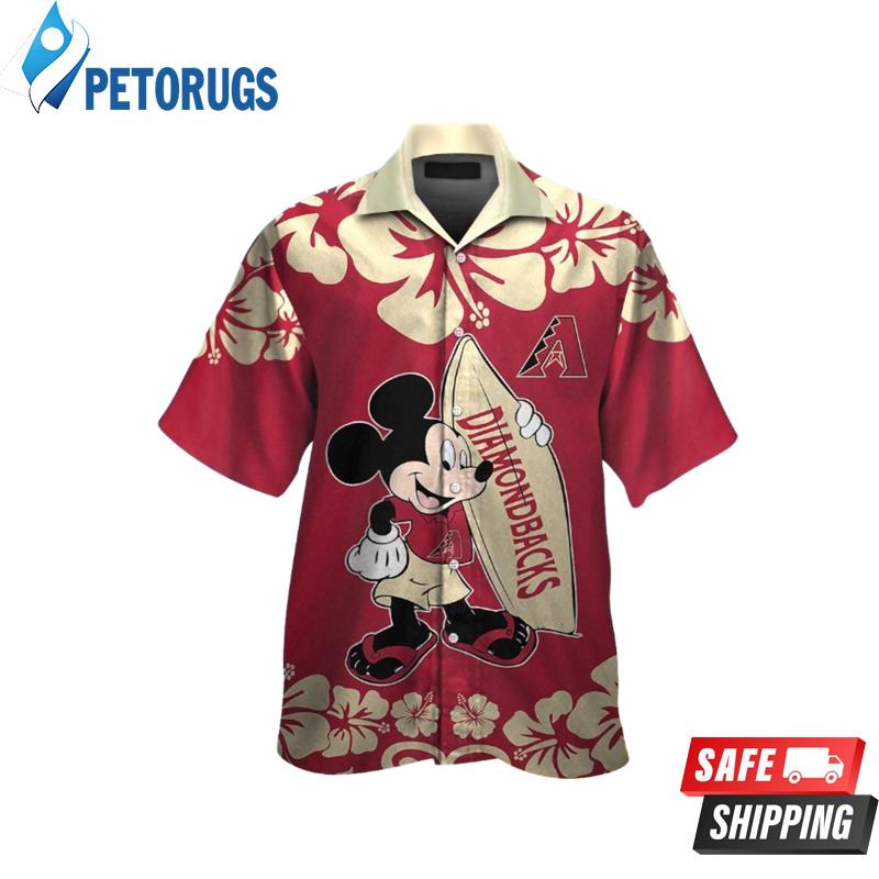 Arizona Diamondbacks Mickey Mouse Short Sleeve Button Up Tropical Hawaiian Shirt