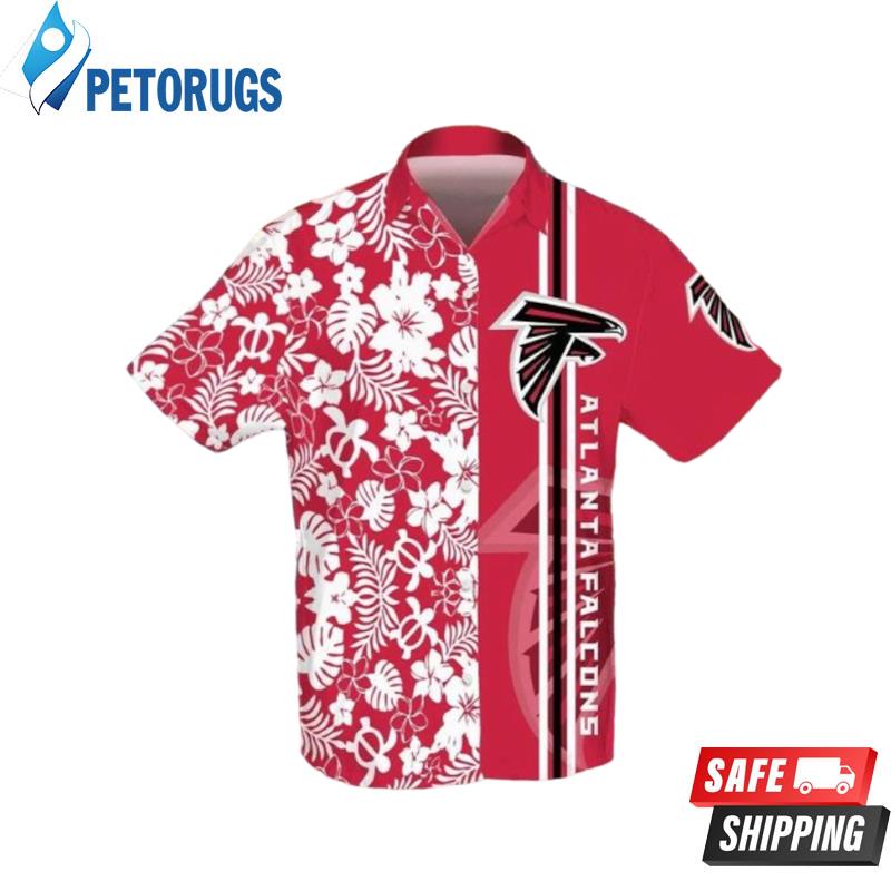 Atlanta Falcons All Over Print 3D Flowery Short Sleeve Dress Hawaiian Shirt