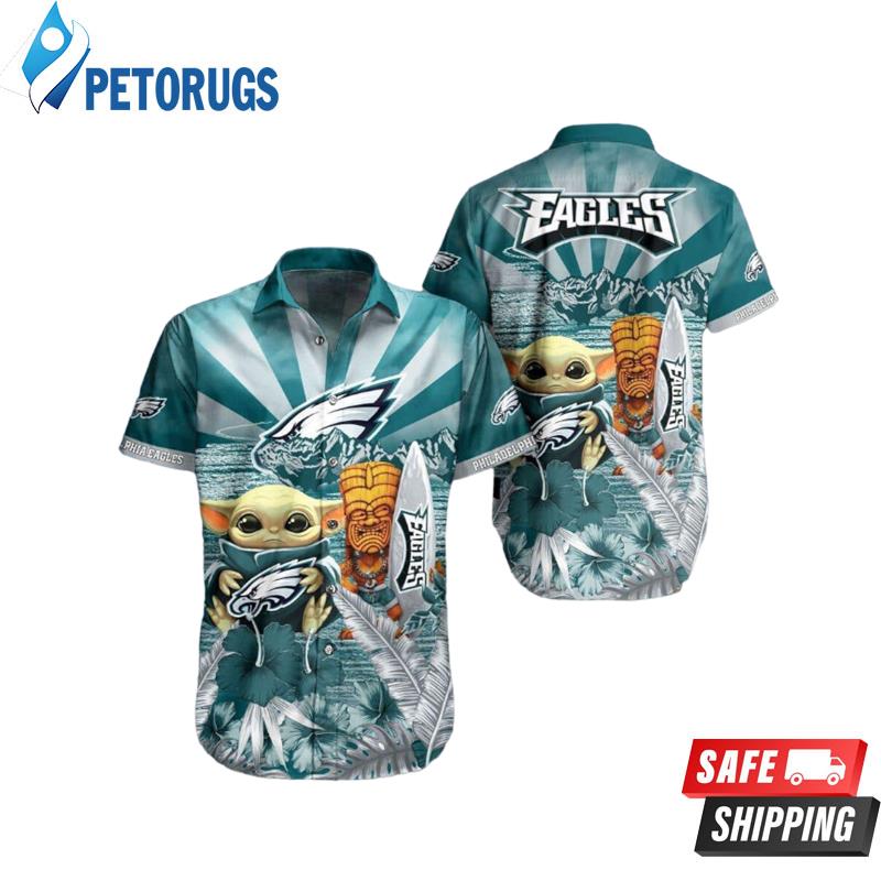 Baby Yoda Philadelphia Eagles Nfl 3D Hawaiian Shirt