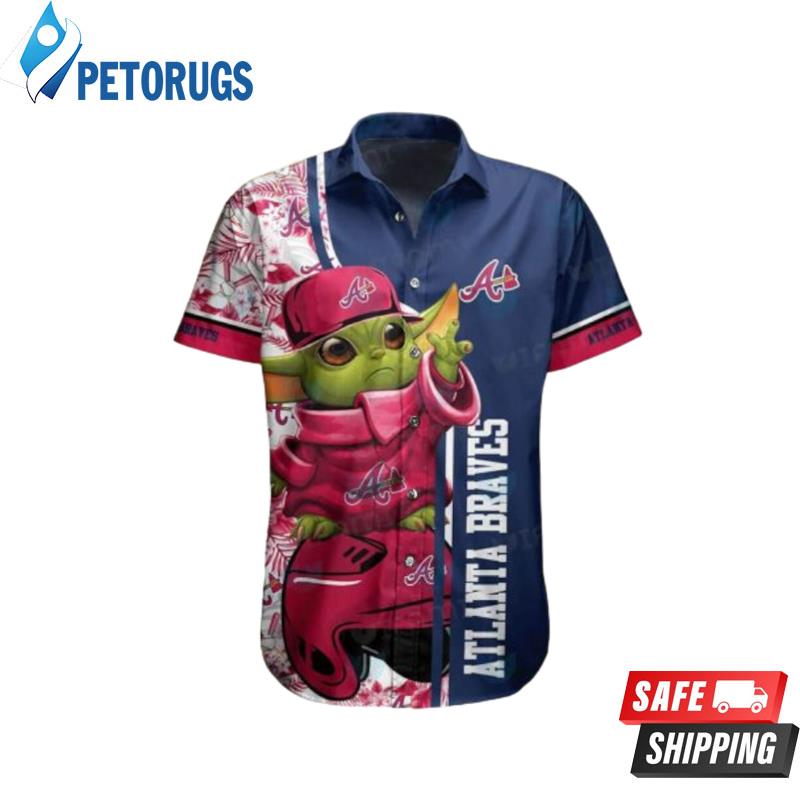 Baby Yoda Tropical Flower Atlanta Braves Hawaiian Shirt