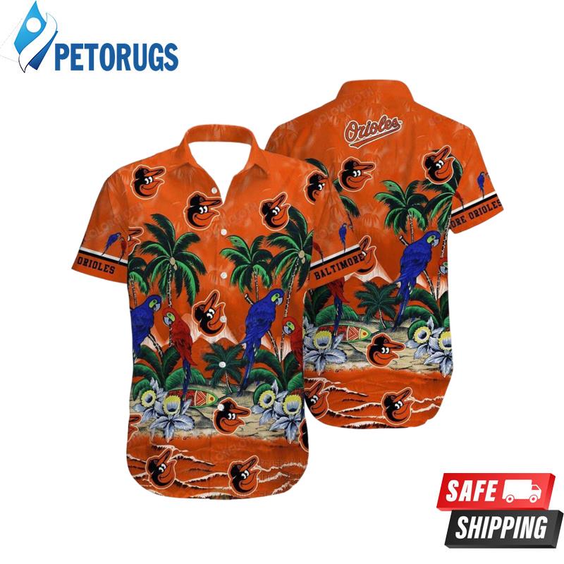 Baltimore Orioles Tropical Sea And Parrots Summer Aloha Hawaiian Shirt