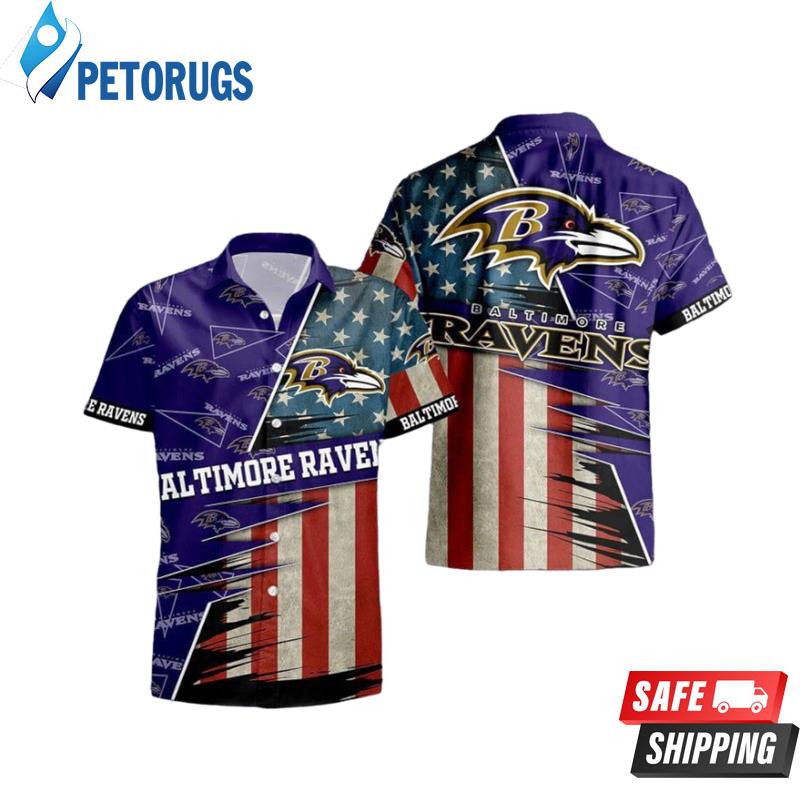 Baltimore Ravens American Flag Logo Hawaiian Shirt