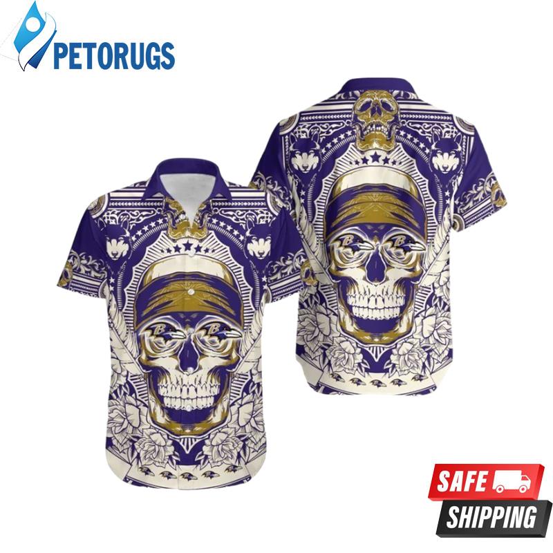 Baltimore Ravens Skull NFL Hawaiian Shirt