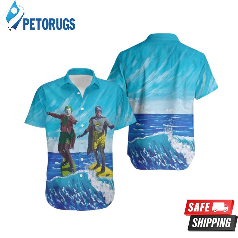 Batman And Joker Surfing On The Sea Dark Knight Friends Hawaiian Shirt