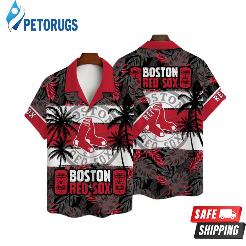 Boston Red Sox Featuring Palm Trees All Over Hawaiian Shirt