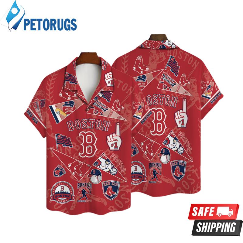 Boston Red Sox Three Dimensional Hawaiian Shirt